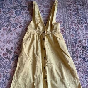 Urban Outfitters Yellow Denim Midi Dress, Size S